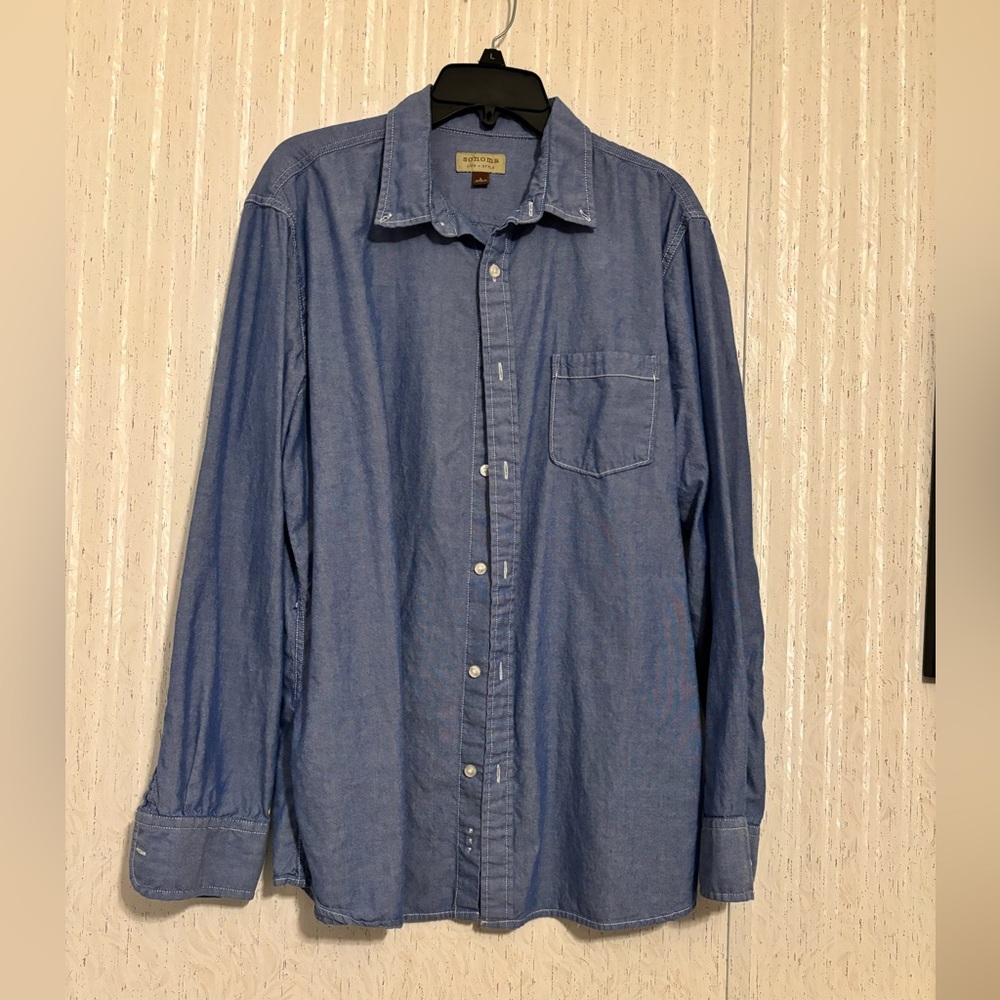 Sonoma Light Blue Casual Button Down Shirt